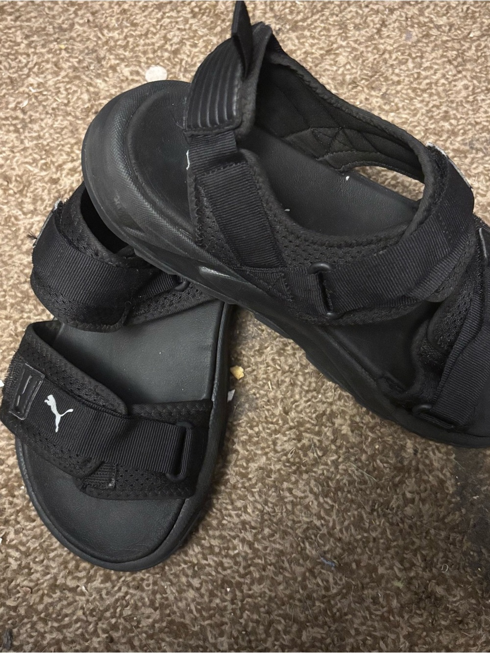 Puma Black Adjustable Strap Outdoor Sandals - Picture 2 of 4